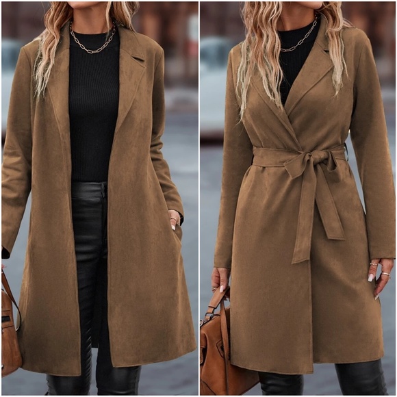 Classic Open Front Pockets Jacket Coat - Picture 5 of 6